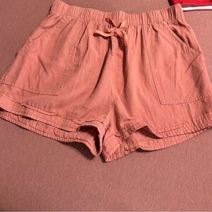 Doublju Coral Pink Drawstring Lounge Shorts